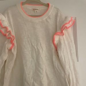 Crewcuts white sweater with ruffles size 12